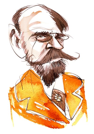 French novelist Emile Zola; caricature by Neale Osborne